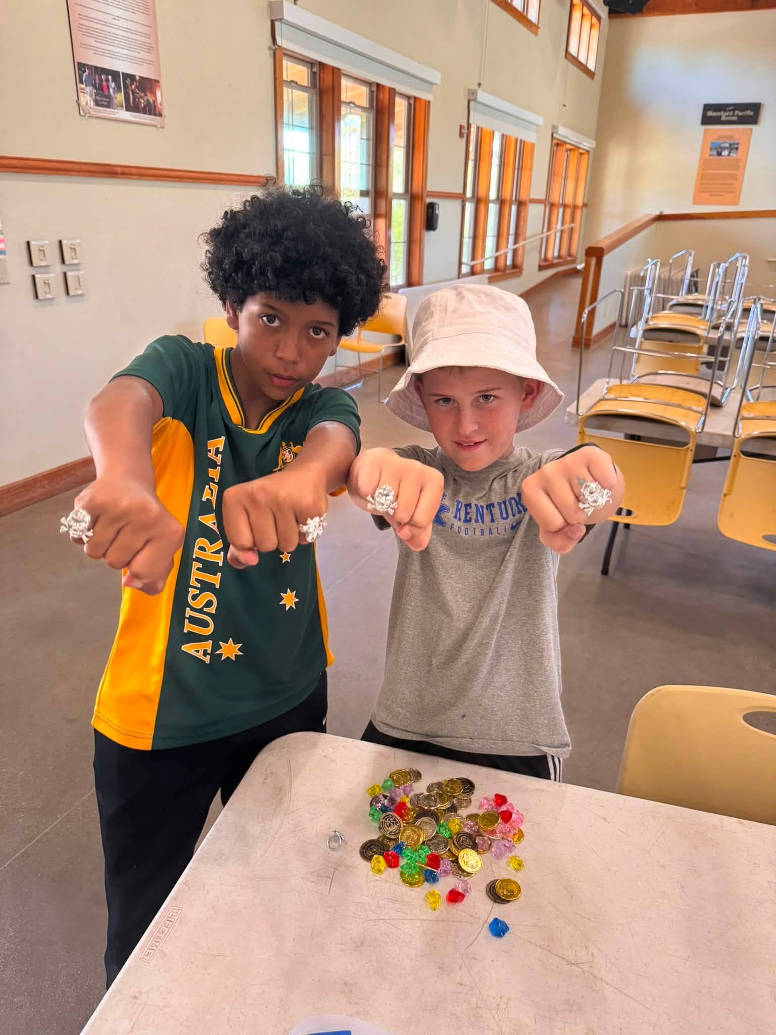 A camper striking a superhero pose at Camp Perthes Australia